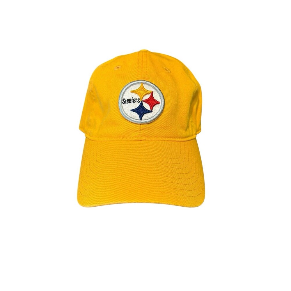Pittsburgh Steelers Strapback Dad Hat NFL Embroidered Yellow Cap